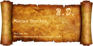 Macsa Dorisz névjegykártya